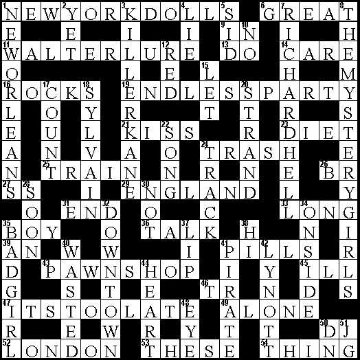 the answers to the crossword puzzle
